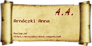 Arnóczki Anna névjegykártya