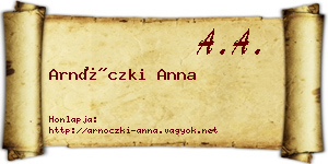 Arnóczki Anna névjegykártya