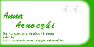 anna arnoczki business card